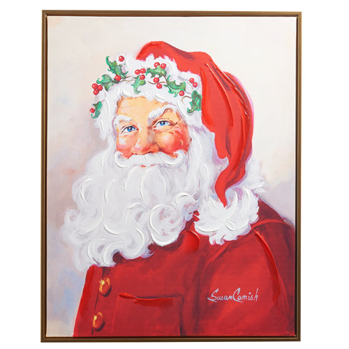 27.25" Classic Santa Textured Frame Wall Art
