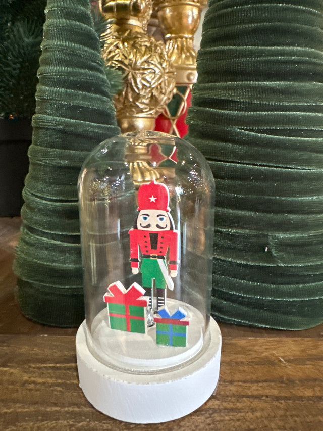 Nutcracker LED Cloche with Scenery