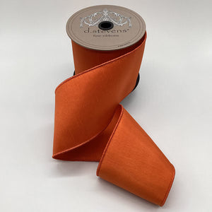 4" x 10yd Faux Dupioni Orange Ribbon