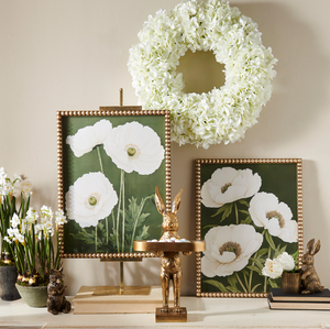 18.25" Gold Rabbit with Tray