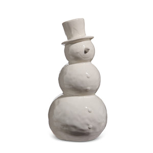 13.5"/10.5" White Glazed Snowman | Two Sizes Available
