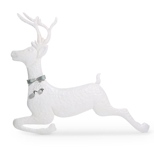 34" White Metal Deer Wall Art | Graceful Winter Elegance for Your Walls