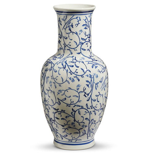 20.5" Blue | White | Ceramic Vase