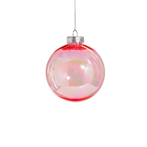 4" Bright Pink Seamless Iridescent Ball Ornament