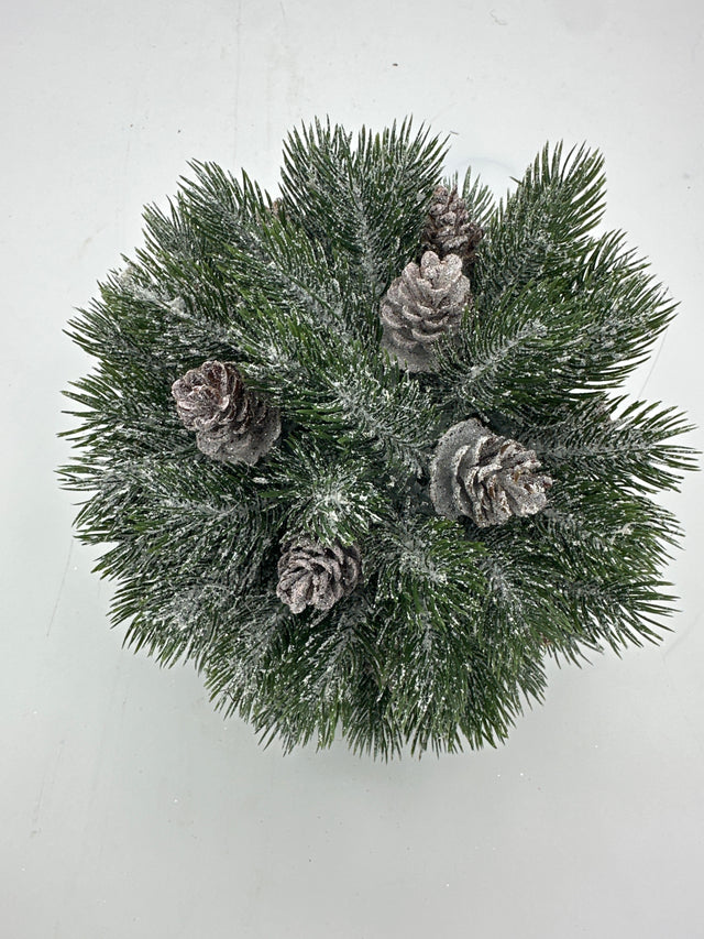 7” Pine Orb with Pinecone Ornament