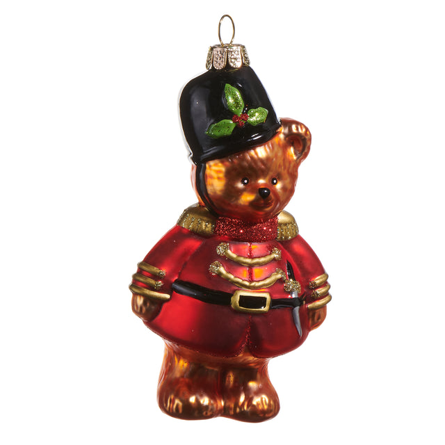 4.5" Glass Bear Nutcracker Ornament