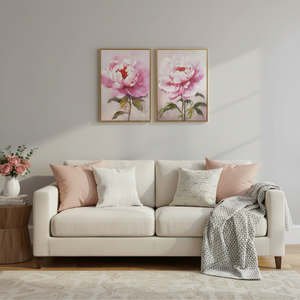 27.5" Pink Peony Framed Wall Art