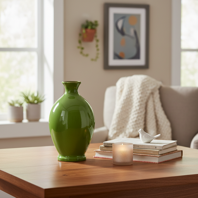 10" Green Vase