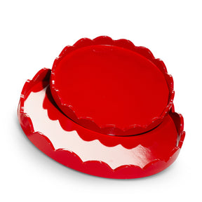 Round Scallop Tray, Set of Two, additional view