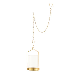 6" Gold Hanging Lantern with Chain