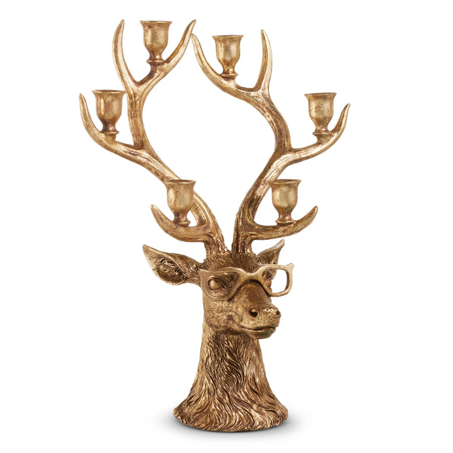 20.5" Deer with Glasses Candelabra