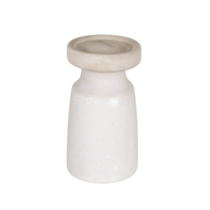 7.25" Natural Ceramic Candle Holder