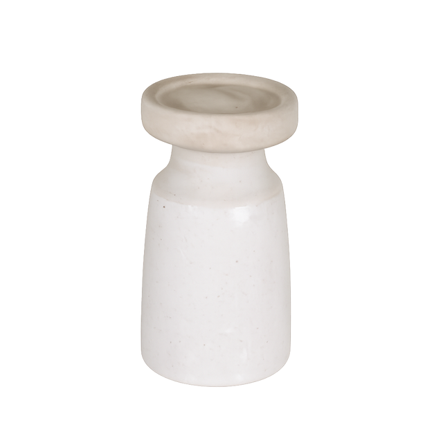 7.25" Natural Ceramic Candle Holder