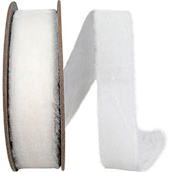 1 inch X 5 yards Dutchess Velvet Frayed Edge Wired Ribbon, White