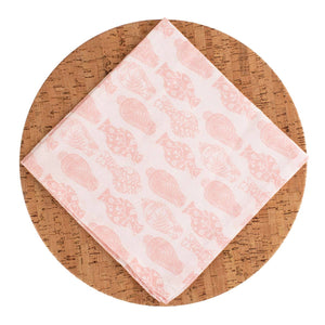 18 X 18" Claire Chinoiserie Napkin | White & Light Pink