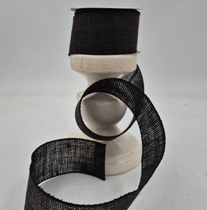 2.5" x 10 Yards Black Burlap Ribbon