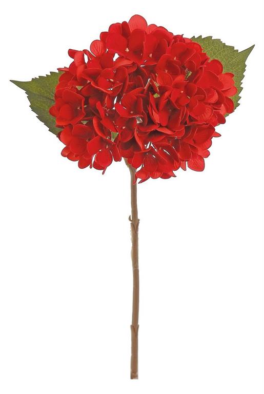 18" Red Colorfast Velvet Hydrangea Stem