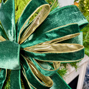 20" Emerald Velvet Classic Designer Bow