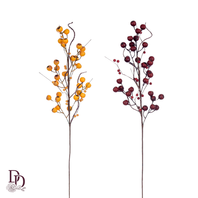 31" Artificial Fall Berry Spray | Dark Red or Yellow