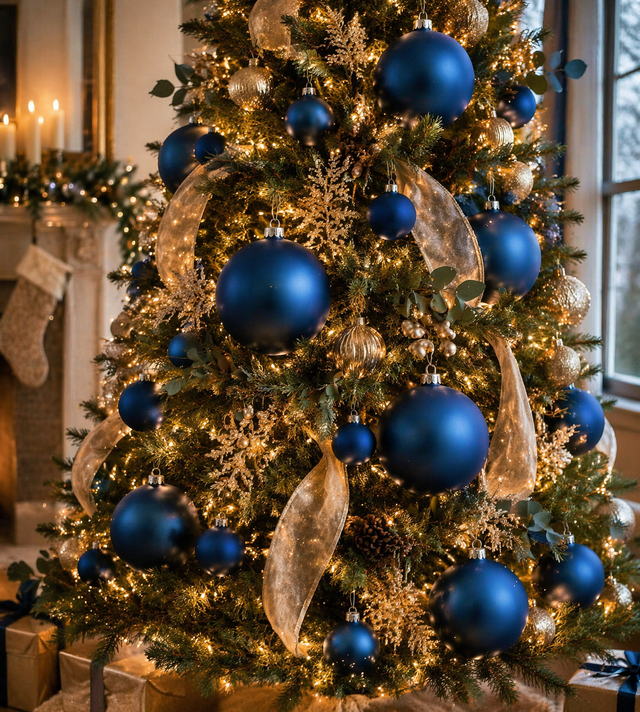 4.75" | 8" Slate Blue Eggshell Ball Ornament