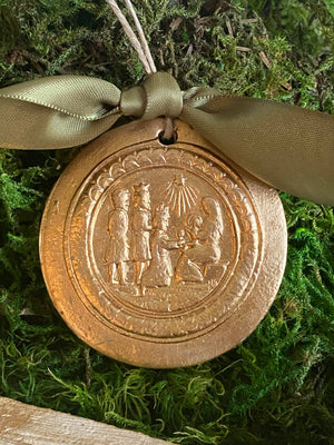 3” Hand Brushed Gold Leaf Three Kings Christmas Ornament