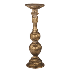 17.5" Antique Gold Tin Candle Holder