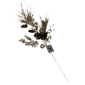 30" Champagne Glitter Pine Cone Spray