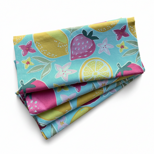 18"x18" Strawberries and Lemon Napkin Set/4