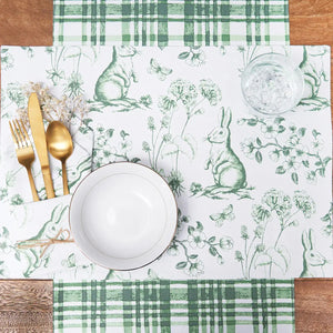 Easter Spring Greens Bunny Toile Napkin