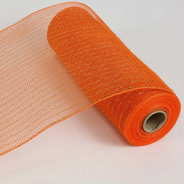 10" x 10YD Orange Metallic Decorating Mesh
