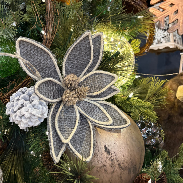 22" Forest Edge Poinsettia Stem | Available in Grey, Green, & Khaki