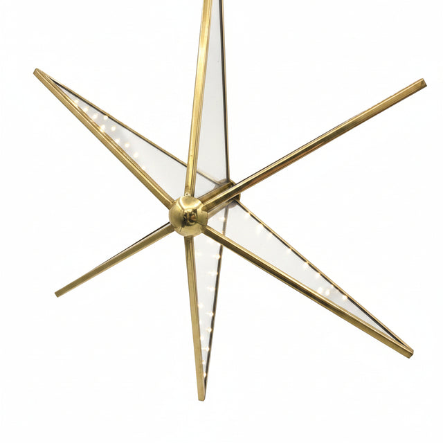 9" Gold Glass Metal Star Ornament