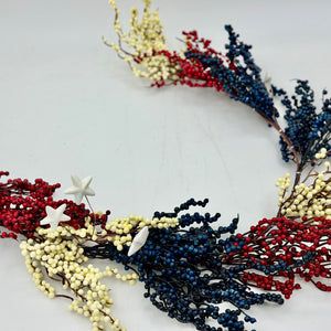 48" Patriotic Berry Garland with Stars