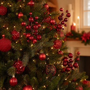 30" Ball Ornament Spray Mocha | Champagne | Red | Green