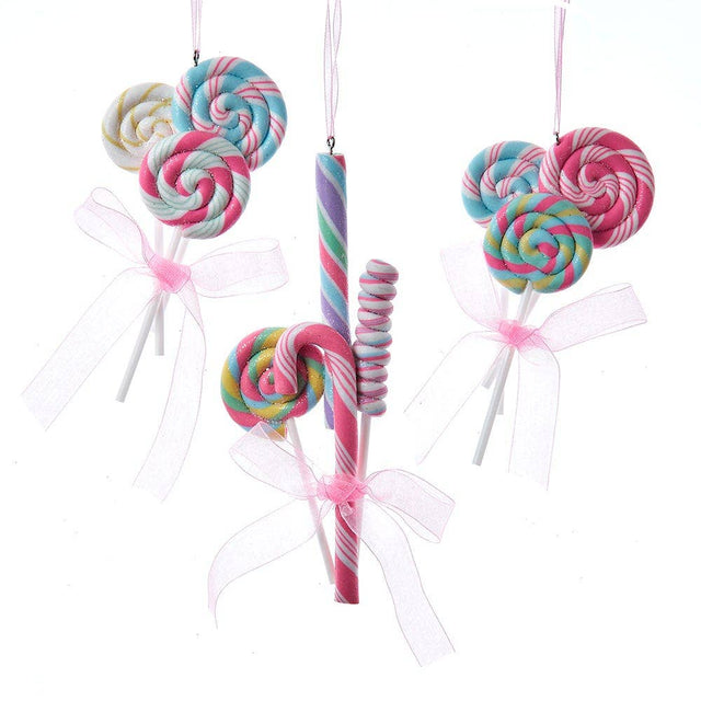 5.4" Lollipop | Candy Cane with Bow Ornament