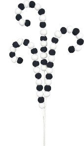 28 inch Black & White Felt Ball Spray