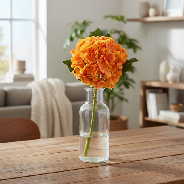 20" Natural Touch Orange Hydrangea
