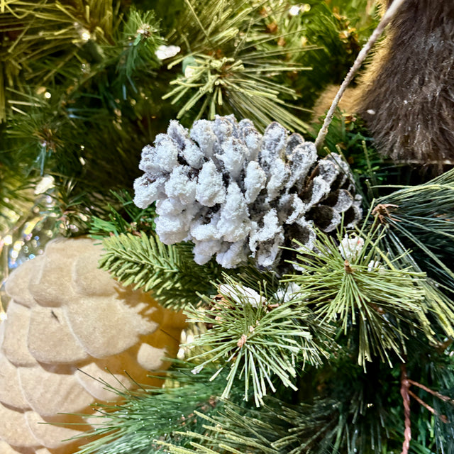 28.5" Glitter Artificial Snow Pinecone Stem