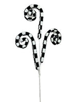 28 inch Black & White Checker Curly Spray