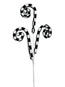 28 inch Black & White Checker Curly Spray