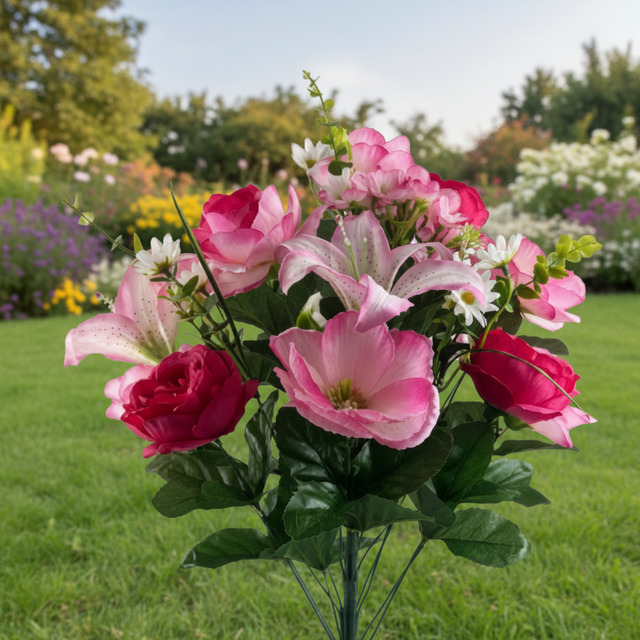 24" Pink Rose Magnolia Lily Bush