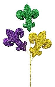 28" Glitter Fleur de Lis Spray