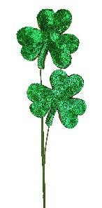 26" Green Sequin Shamrock Spray