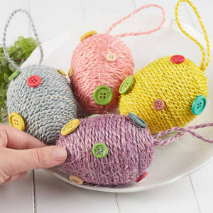 4" Twisted Cord Easter Egg Ornaments