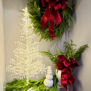 48"H White Tabletop Chandelier Tree
