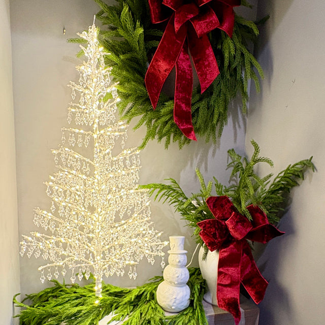 48"H White Tabletop Chandelier Tree