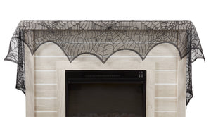 18"x96" Spider Web Net Fireplace Scarf | Black
