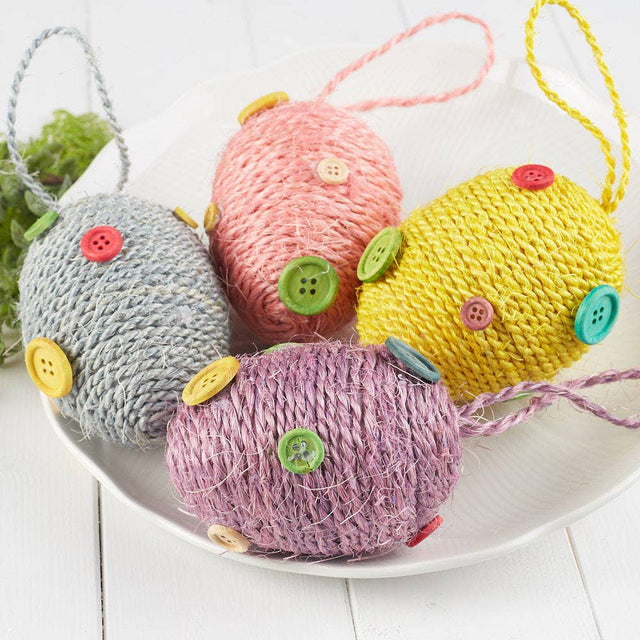 4" Twisted Cord Easter Egg Ornaments