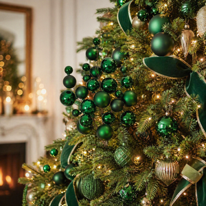 30" Ball Ornament Spray Mocha | Champagne | Red | Green