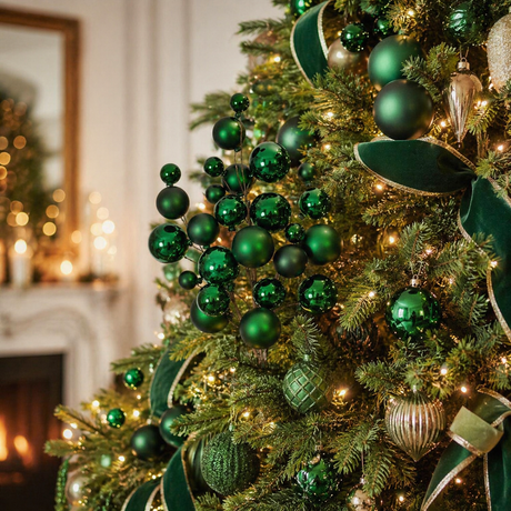 Ball Ornament Spray Mocha, Champagne, Red, Green, additional view